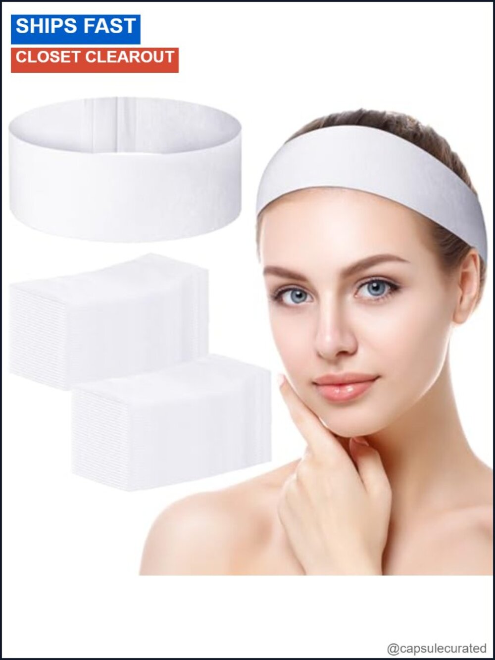 500 Pack Disposable Non Woven Stretch Facial Headbands Spa Salon